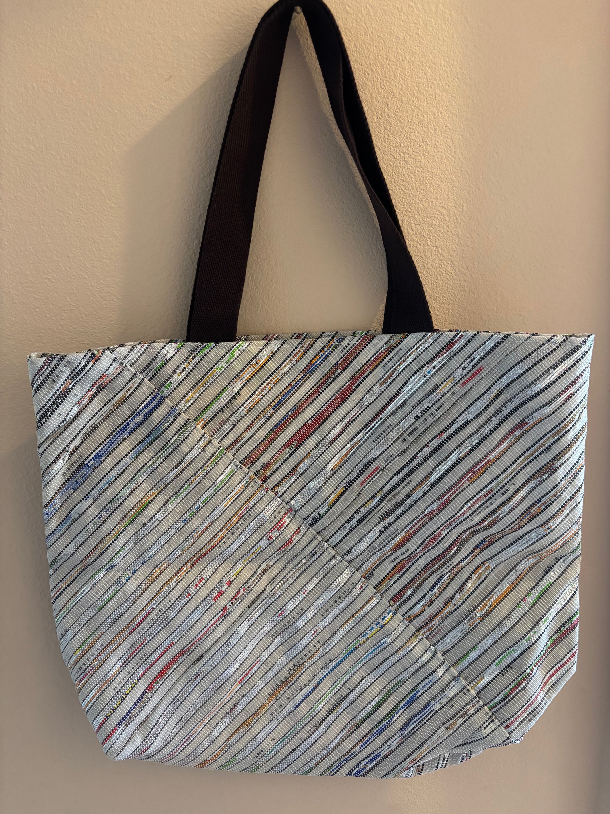 Upcycled Handwoven Beach Bag Designer 002