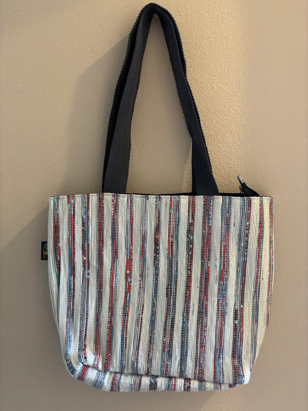 Upcycled Handwoven Shopper Tote 001
