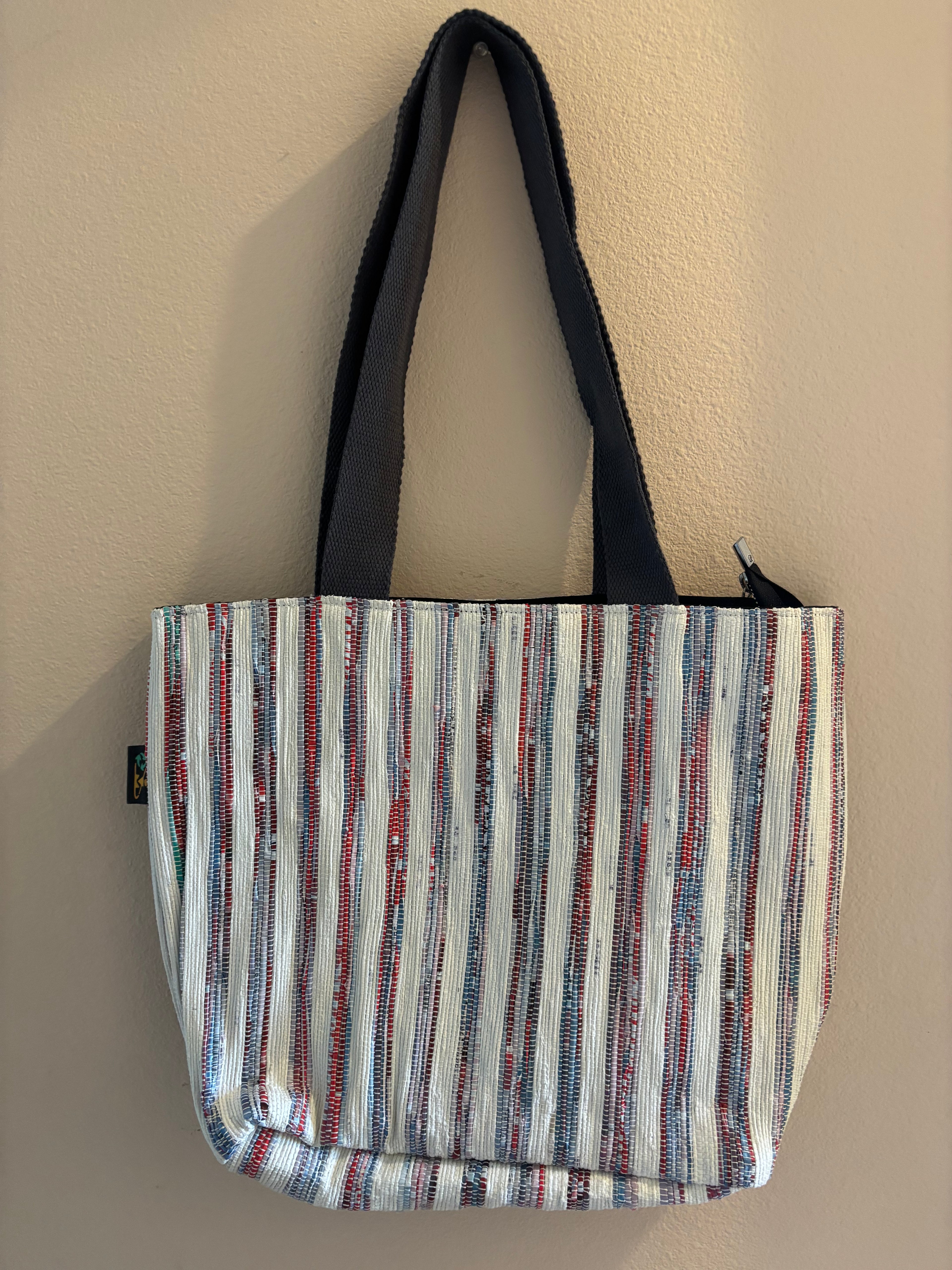 Upcycled Handwoven Shopper Tote 001