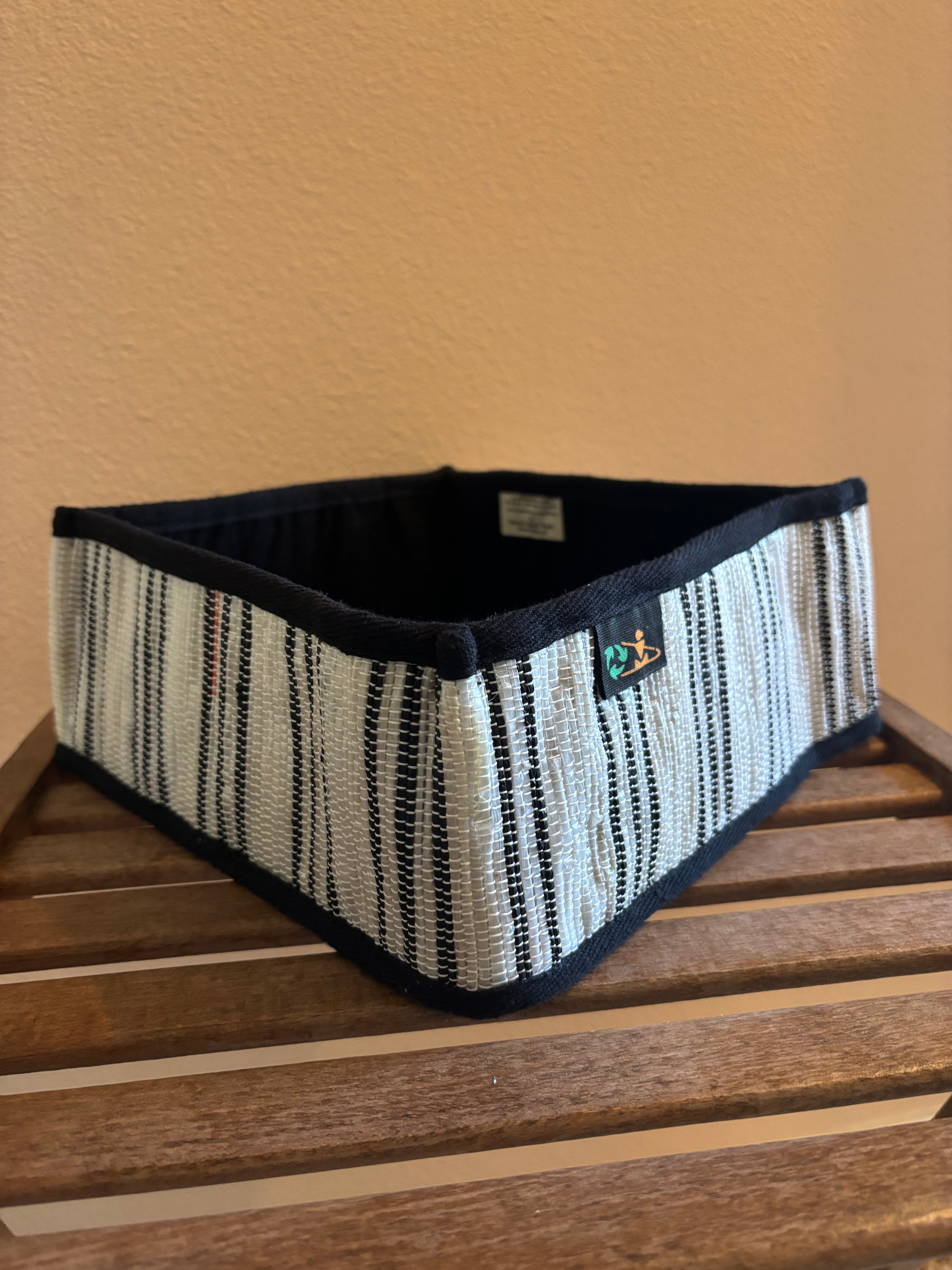 Upcycled Handwoven Collapsable Storage Basket 006