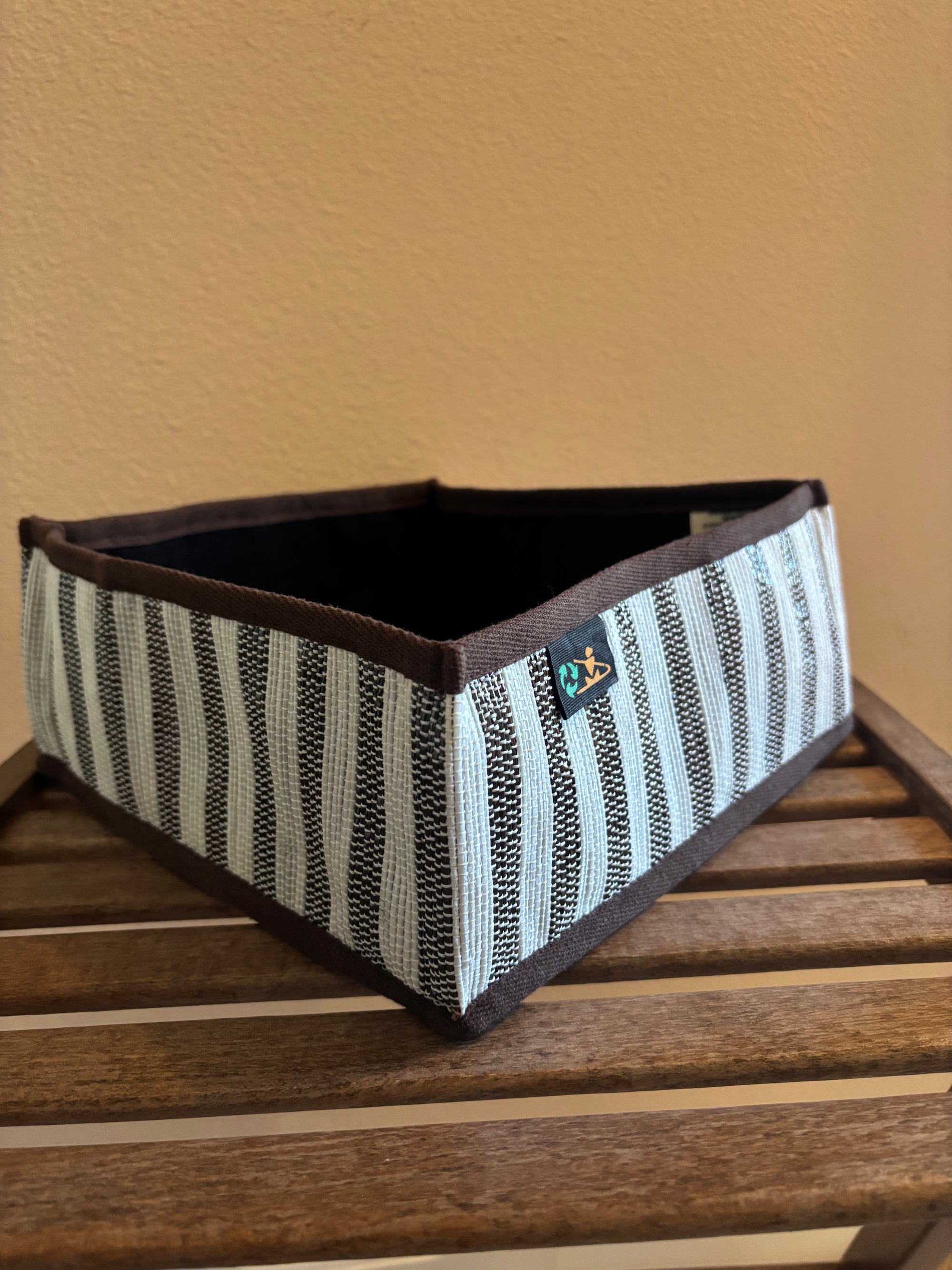 Upcycled Handwoven Collapsable Storage Basket 002