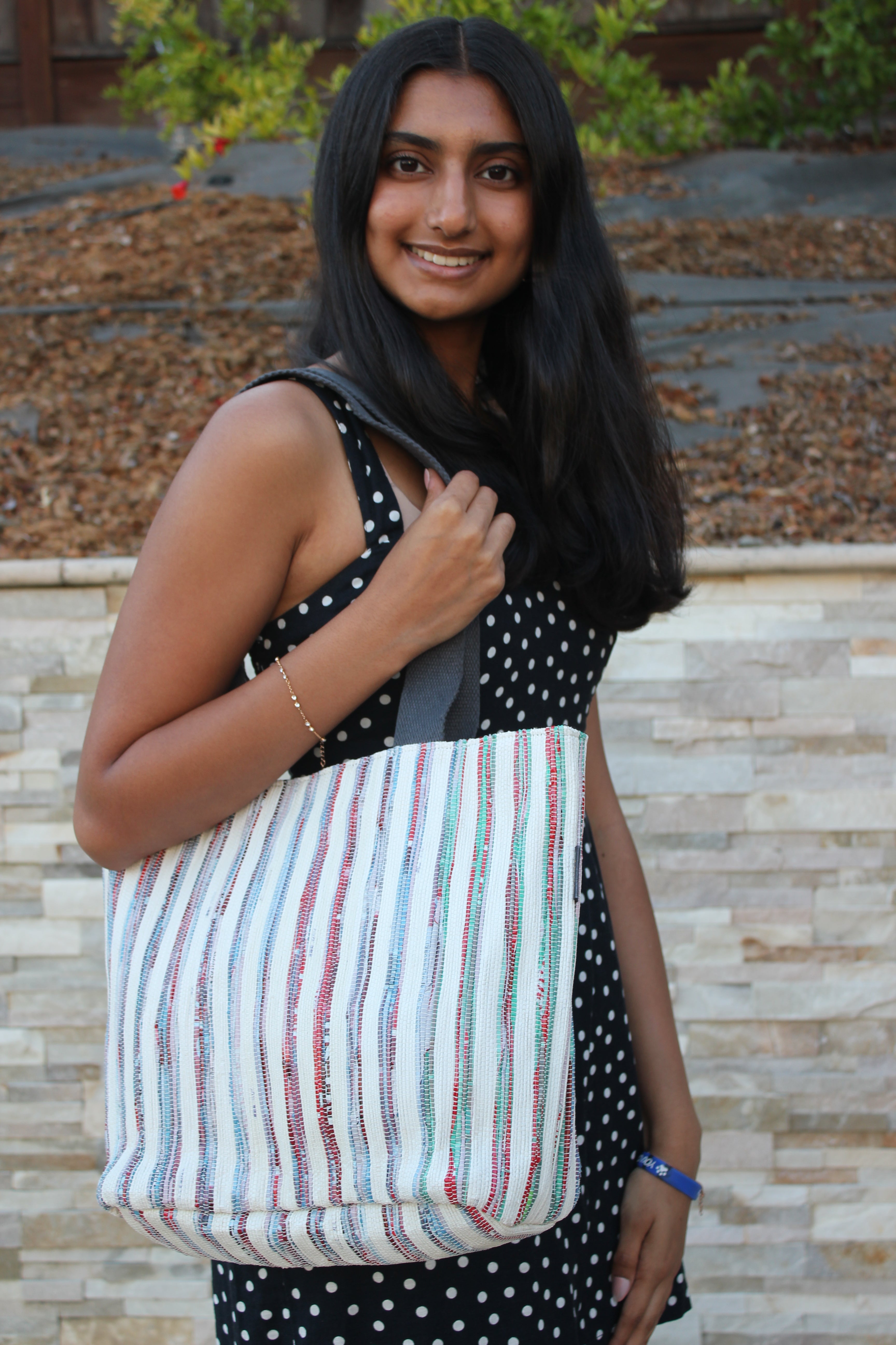 Upcycled Handwoven Shopper Tote 001