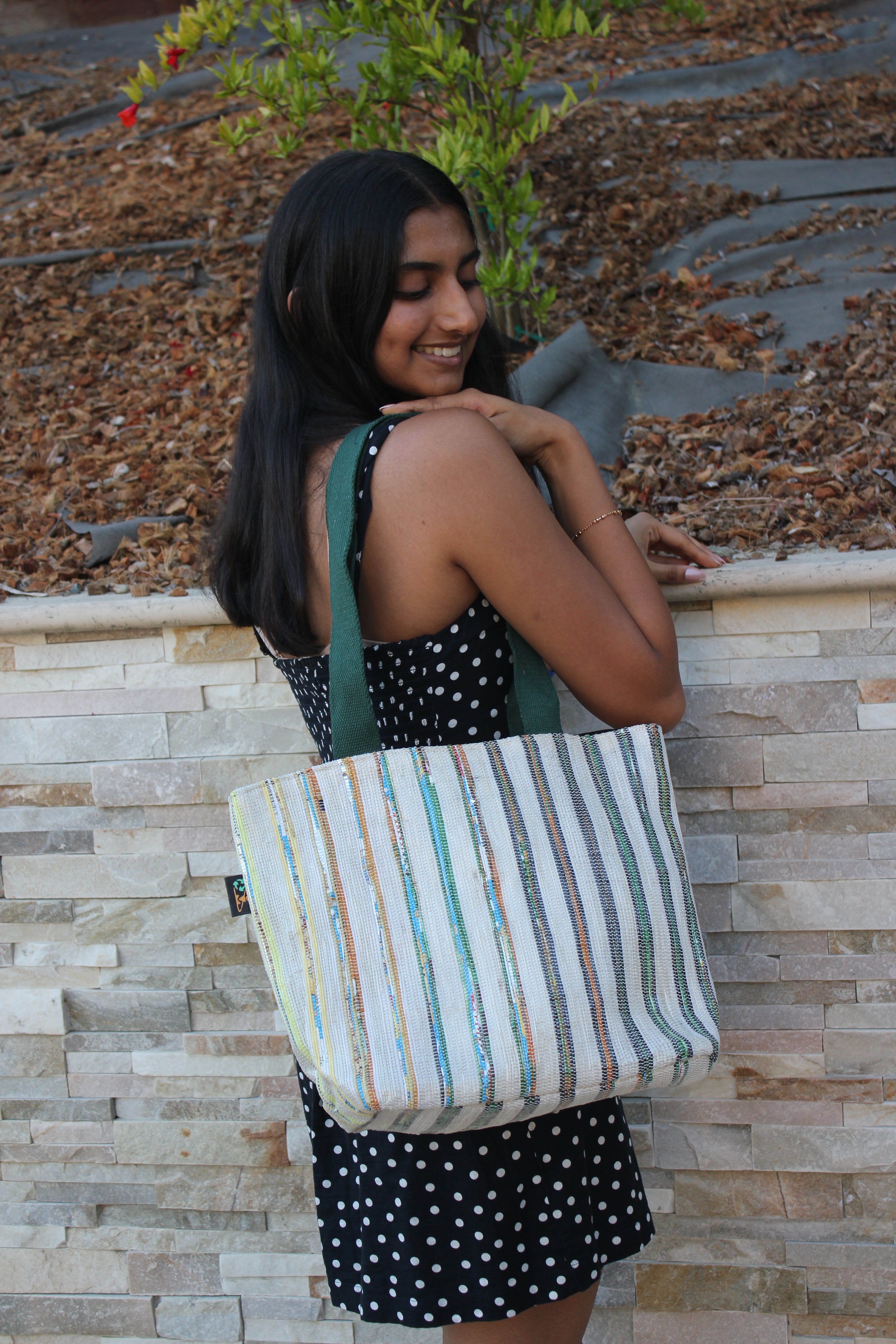 Upcycled Handwoven Shopper Tote 002