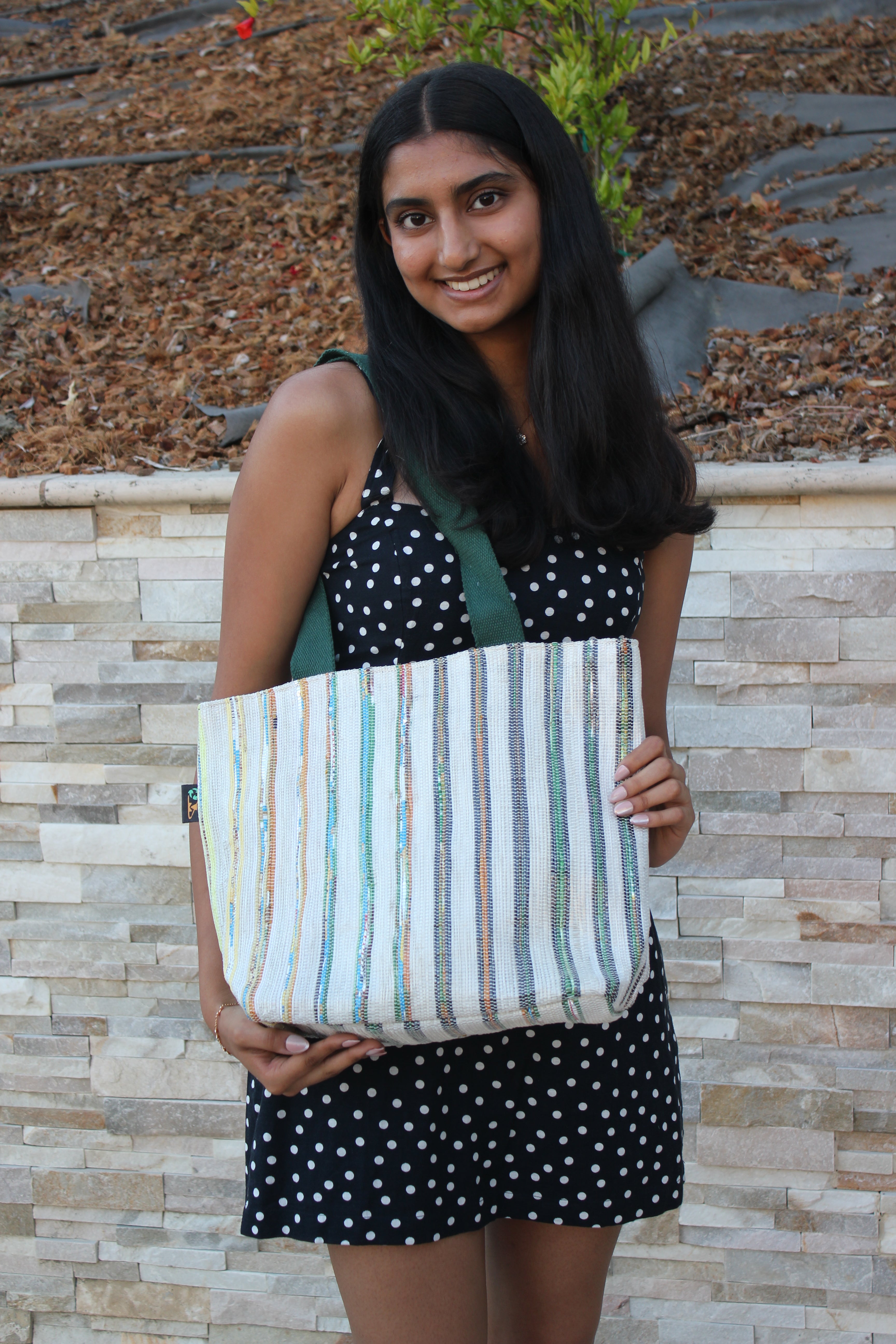 Upcycled Handwoven Shopper Tote 002