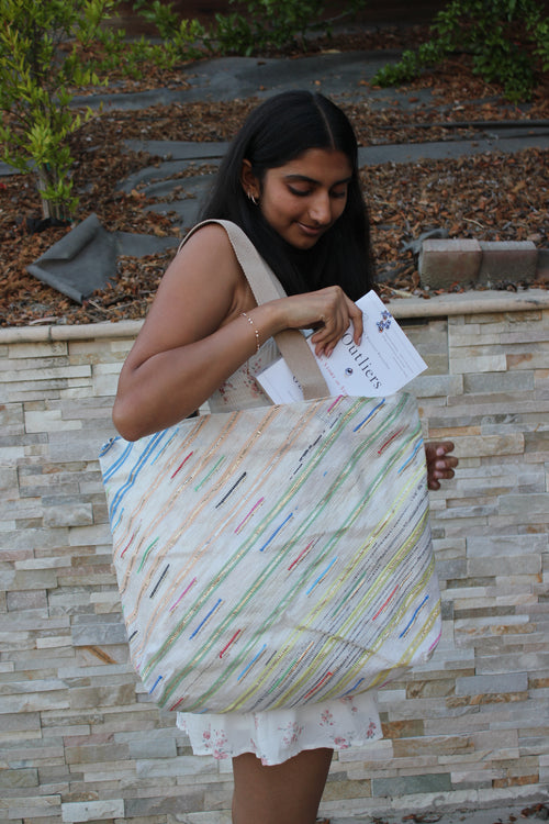 Upcycled Handwoven Beach Bag 001