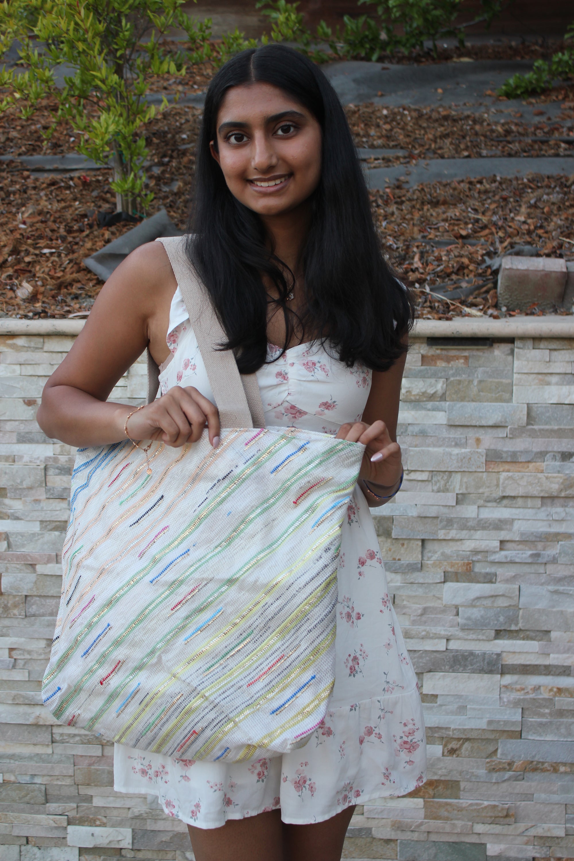 Upcycled Handwoven Beach Bag 001
