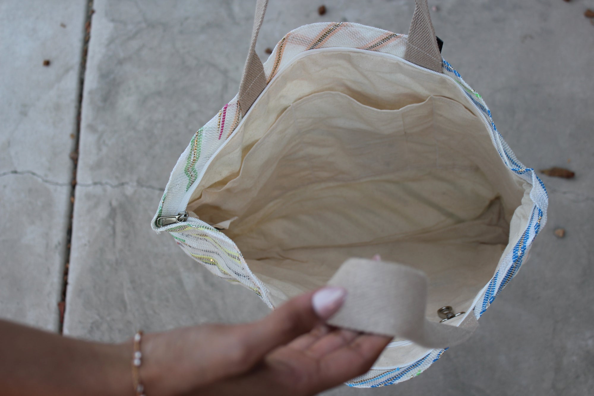 Upcycled Handwoven Beach Bag 001