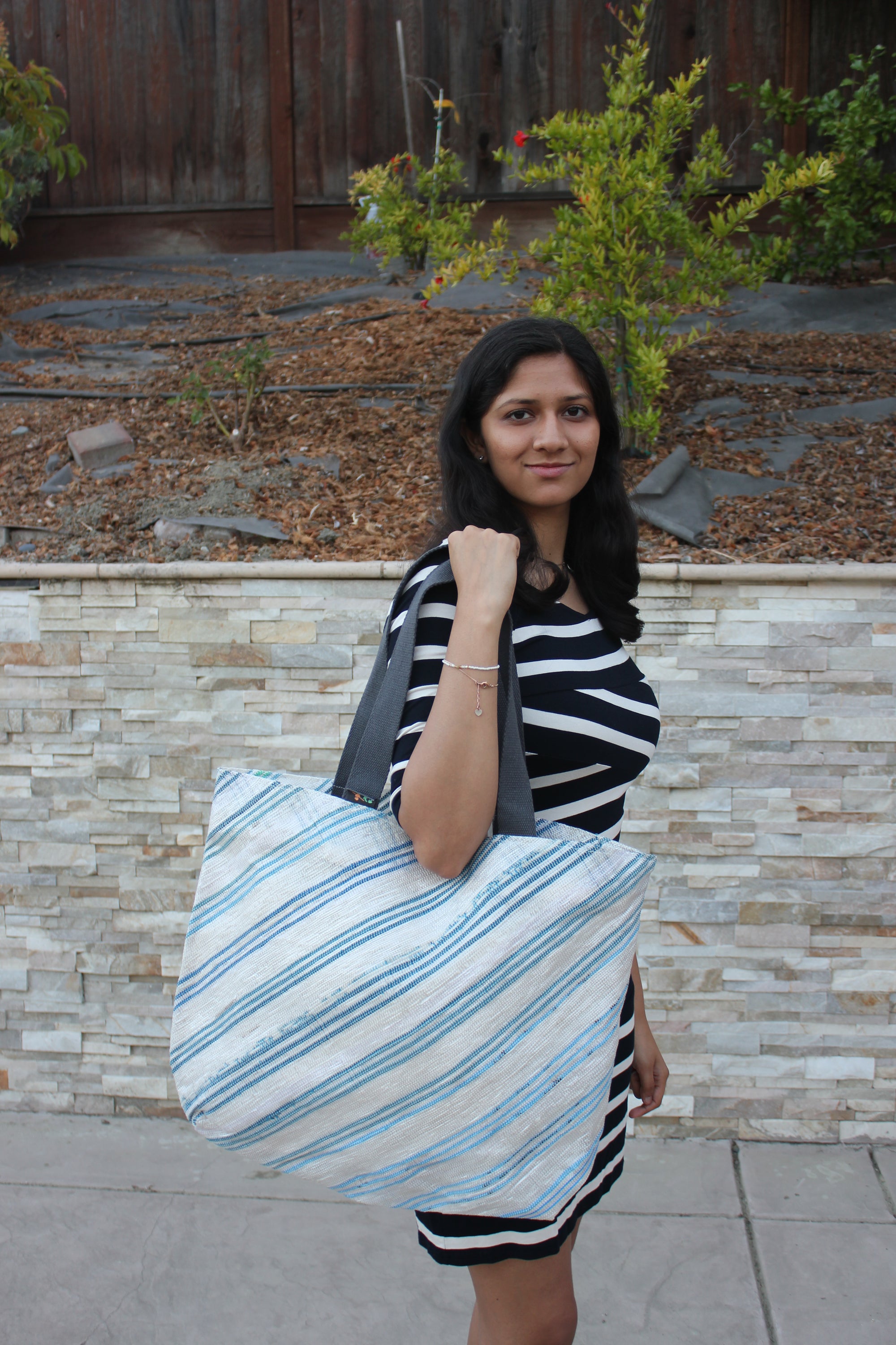 Upcycled Handwoven Beach Bag 003
