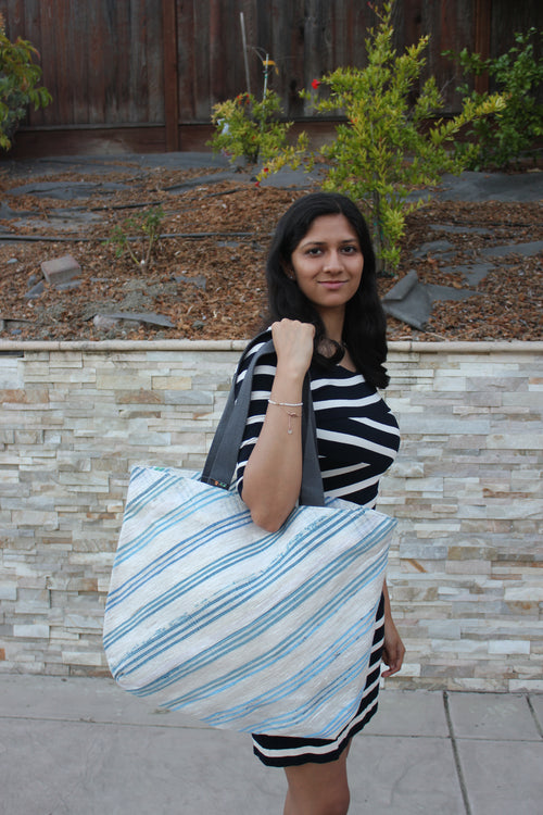Upcycled Handwoven Beach Bag 003