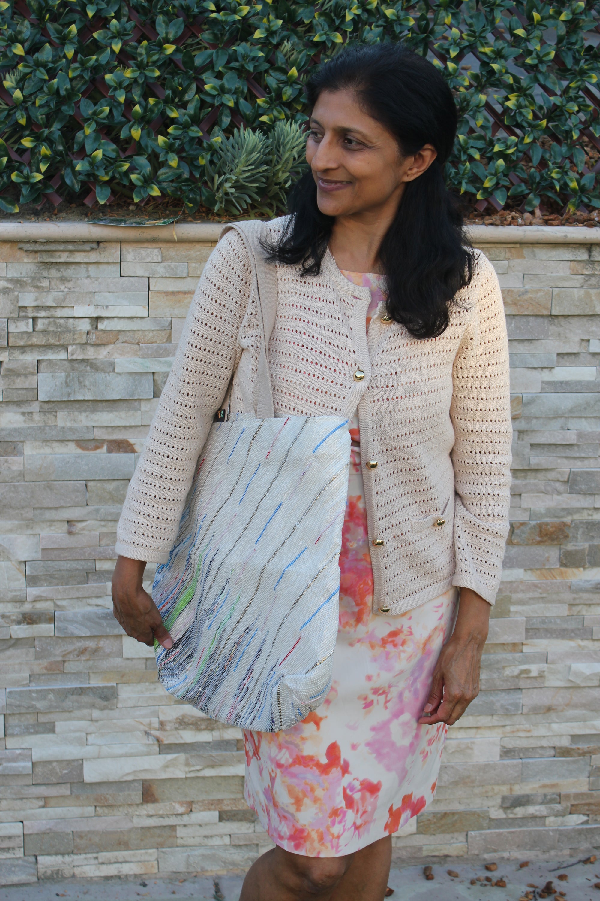 Upcycled Handwoven Beach Bag Designer 003